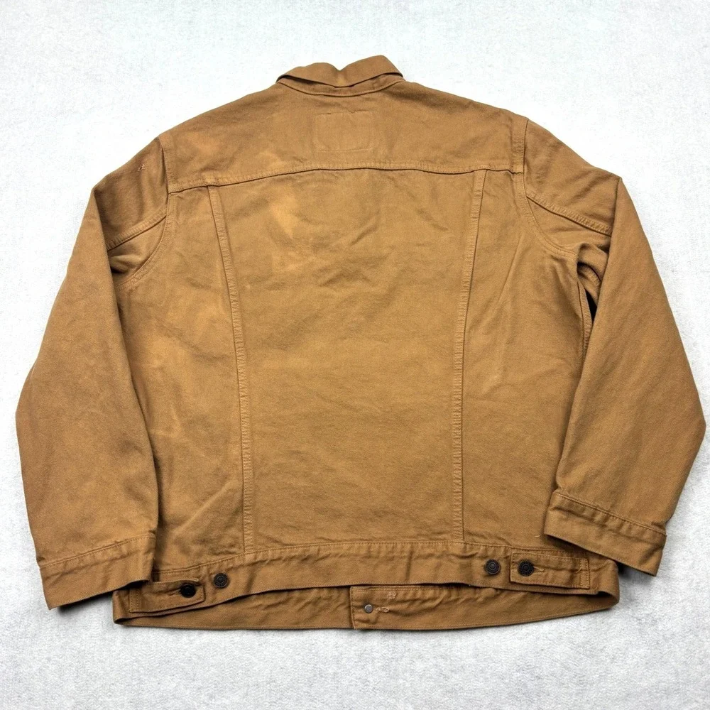 Levis Mens XXL Brown Duck Canvas Type III Trucker Jacket Distressed Workwear